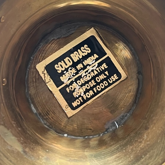 Vintage Heart Shape Gold Solid Brass Basket with Handle - Picture 8 of 8